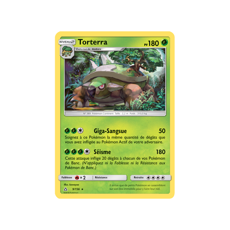 Carte Torterra - Holographique rare de Pokémon Ultra-Prisme 9/156