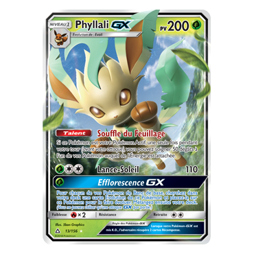 Carte Phyllali - Holographique rare GX de Pokémon Ultra-Prisme 13/156