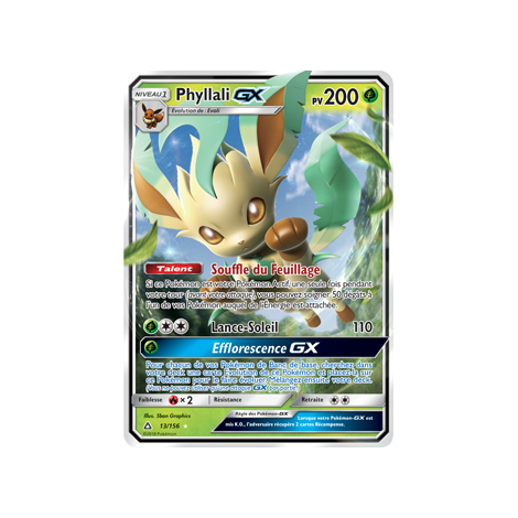 Carte Phyllali - Holographique rare GX de Pokémon Ultra-Prisme 13/156