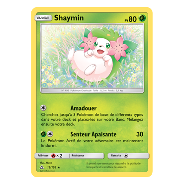 Découvrez Shaymin, carte Holographique rare de la série Ultra-Prisme