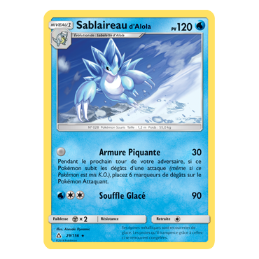 Carte Sablaireau d'Alola - Rare de Pokémon Ultra-Prisme 29/156