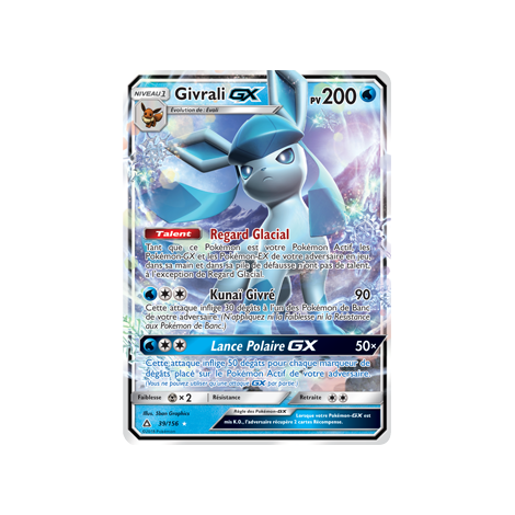 Carte Givrali - Holographique rare GX de Pokémon Ultra-Prisme 39/156