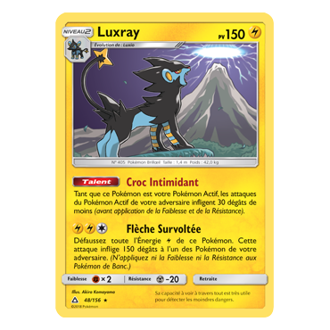 Carte Luxray - Holographique rare de Pokémon Ultra-Prisme 48/156