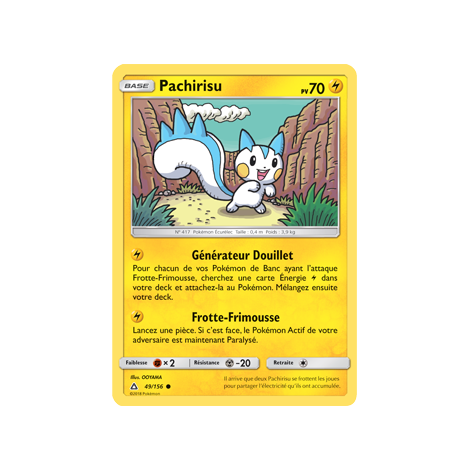 Carte Pachirisu - Commune de Pokémon Ultra-Prisme 49/156