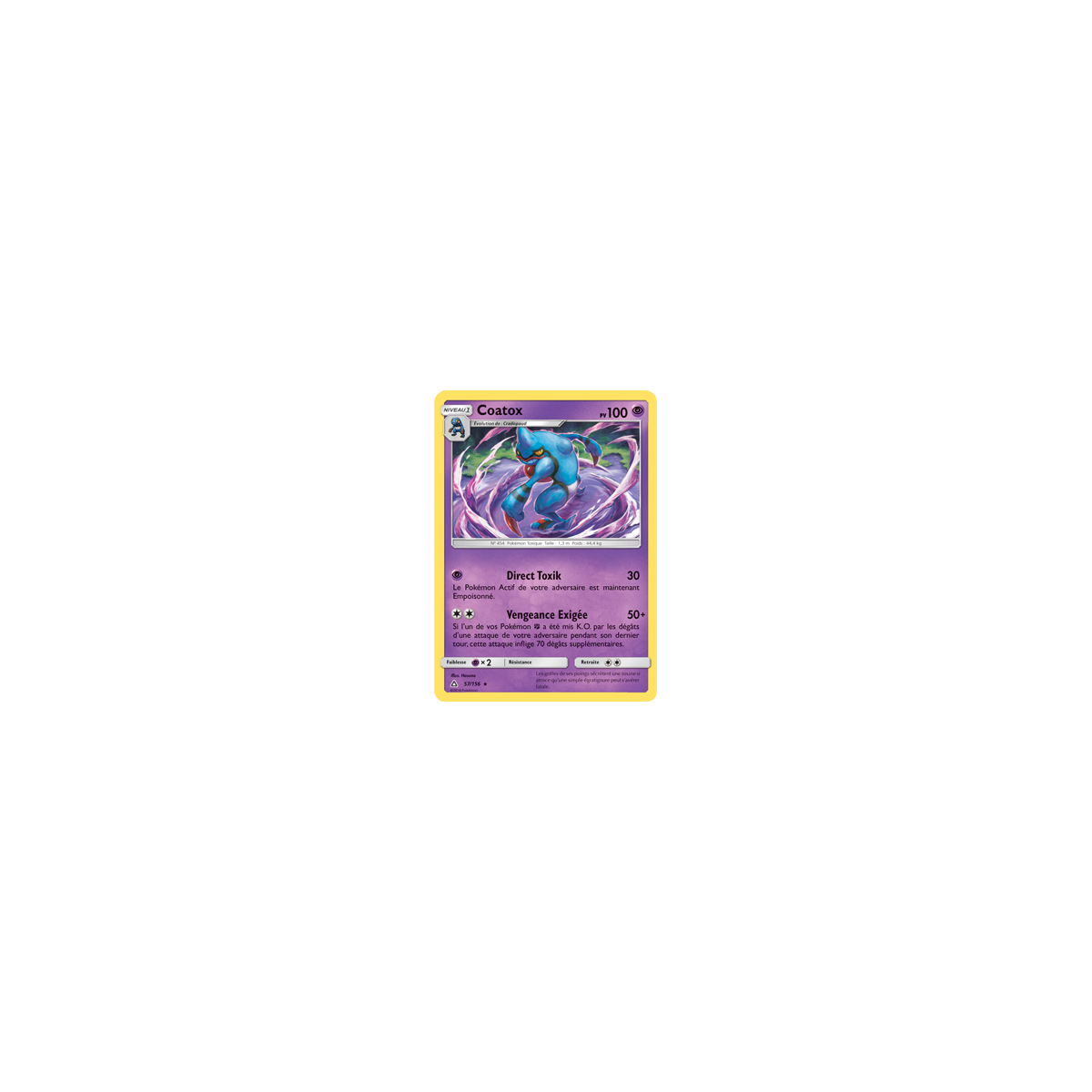 Coatox 57/156 : Joyau Rare de l'extension Pokémon Ultra-Prisme