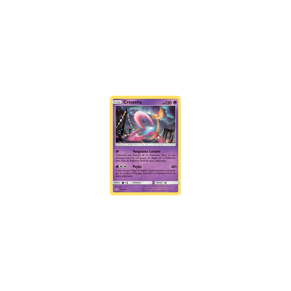 Cresselia 59/156 : Joyau Holographique rare de l'extension Pokémon Ultra-Prisme