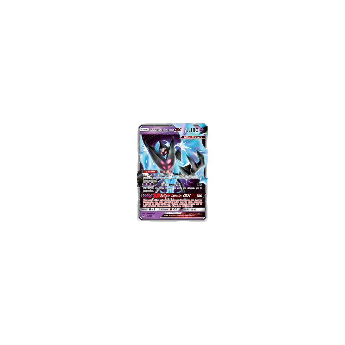 Necrozma Ailes de l'Aurore 63/156 : Joyau Holographique rare GX de l'extension Pokémon Ultra-Prisme