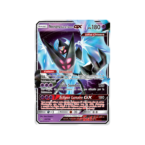 Necrozma Ailes de l'Aurore 63/156 : Joyau Holographique rare GX de l'extension Pokémon Ultra-Prisme