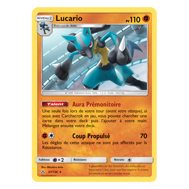 Carte Lucario - Holographique rare de Pokémon Ultra-Prisme 67/156
