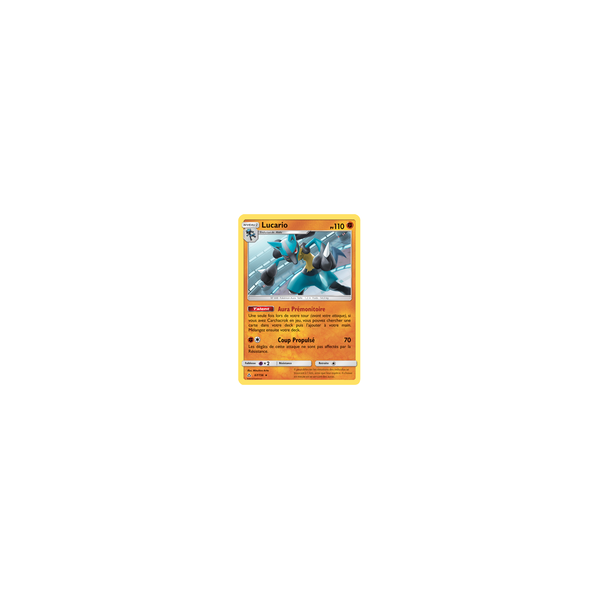 Carte Lucario - Holographique rare de Pokémon Ultra-Prisme 67/156