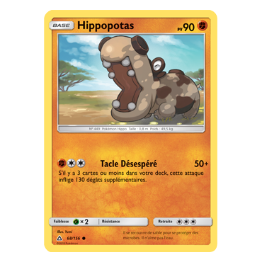 Carte Hippopotas - Commune de Pokémon Ultra-Prisme 68/156