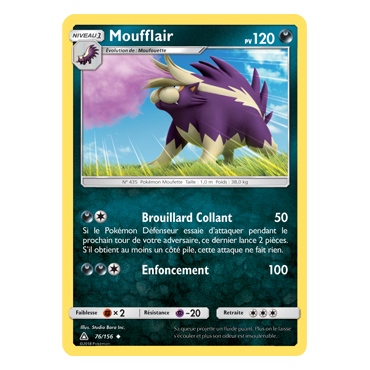 Moufflair 76/156 : Joyau Peu commune de l'extension Pokémon Ultra-Prisme