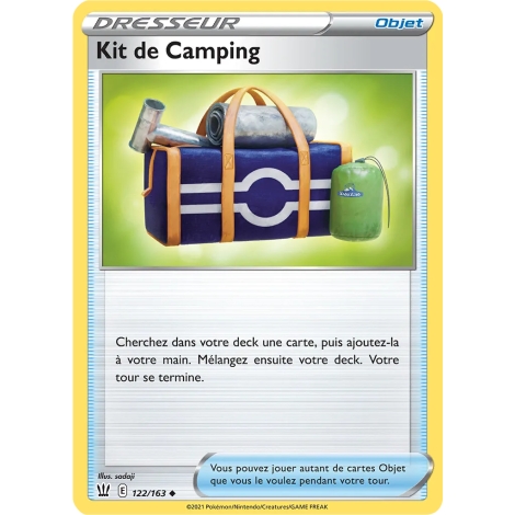 Carte Kit de Camping - Peu commune (Brillante) de Pokémon Épée et Bouclier Styles de Combat 122/163