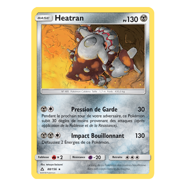 Découvrez Heatran, carte Holographique rare de la série Ultra-Prisme