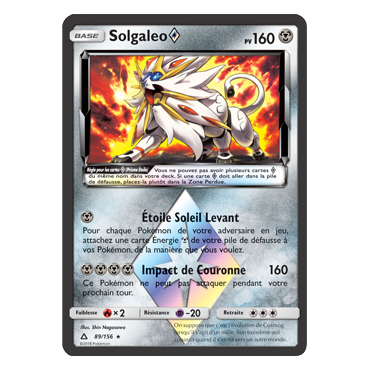 Solgaleo 89/156 : Joyau Prisme Étoile rare de l'extension Pokémon Ultra-Prisme