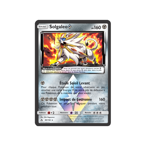 Solgaleo 89/156 : Joyau Prisme Étoile rare de l'extension Pokémon Ultra-Prisme