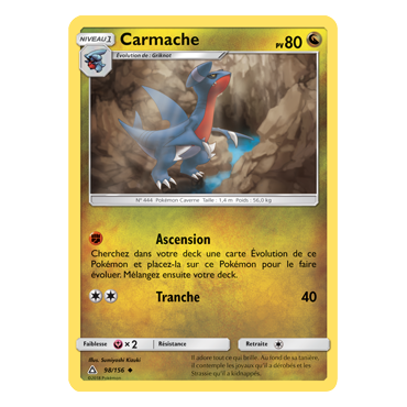 Carmache 98/156 : Joyau Peu commune de l'extension Pokémon Ultra-Prisme