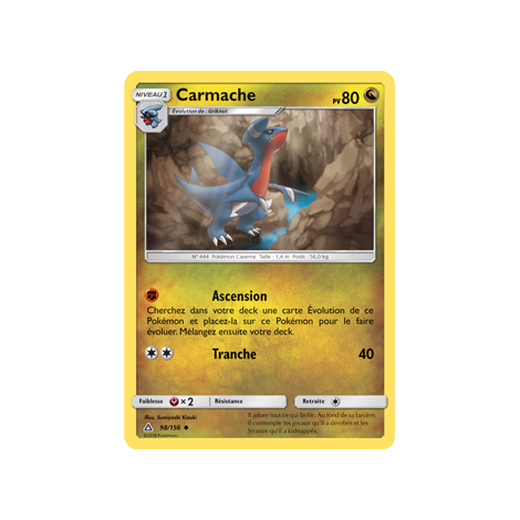 Carmache 98/156 : Joyau Peu commune de l'extension Pokémon Ultra-Prisme