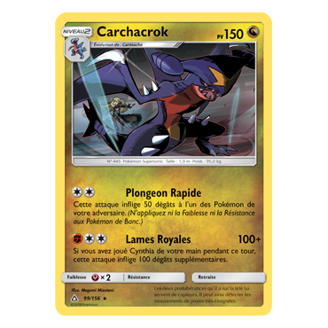 Carchacrok 99/156 : Joyau Rare de l'extension Pokémon Ultra-Prisme