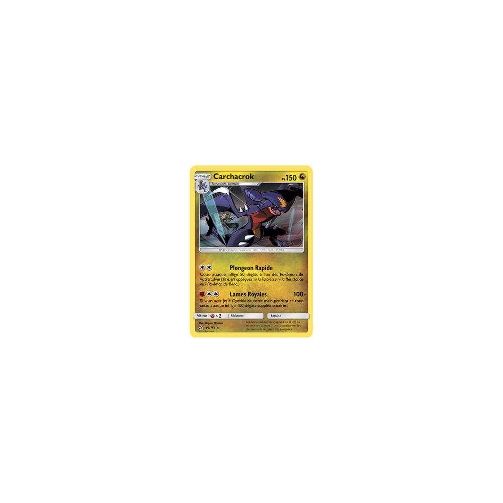 Carchacrok 99/156 : Joyau Rare de l'extension Pokémon Ultra-Prisme