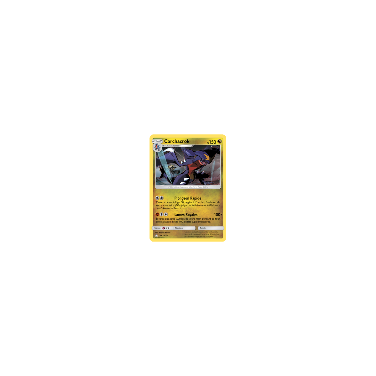 Carchacrok 99/156 : Joyau Rare de l'extension Pokémon Ultra-Prisme