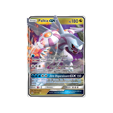 Carte Palkia - Holographique rare GX de Pokémon Ultra-Prisme 101/156