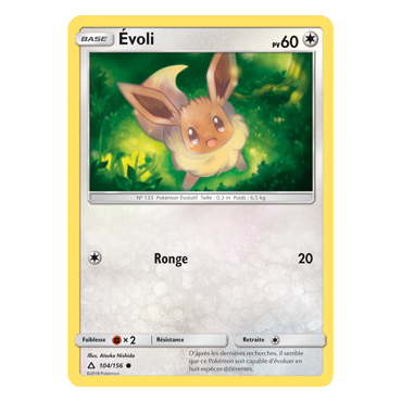 Évoli 104/156 : Joyau Commune de l'extension Pokémon Ultra-Prisme