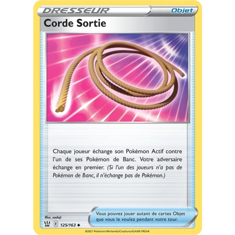 Corde Sortie 125/163 : Joyau Peu commune (Brillante) de l'extension Pokémon Épée et Bouclier Styles de Combat