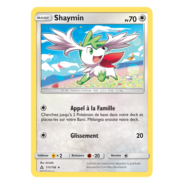 Shaymin 111/156 : Joyau Rare de l'extension Pokémon Ultra-Prisme