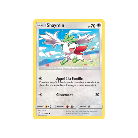 Shaymin 111/156 : Joyau Rare de l'extension Pokémon Ultra-Prisme