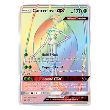 Carte Cancrelove - Arc-en-ciel rare de Pokémon Ultra-Prisme 158/156