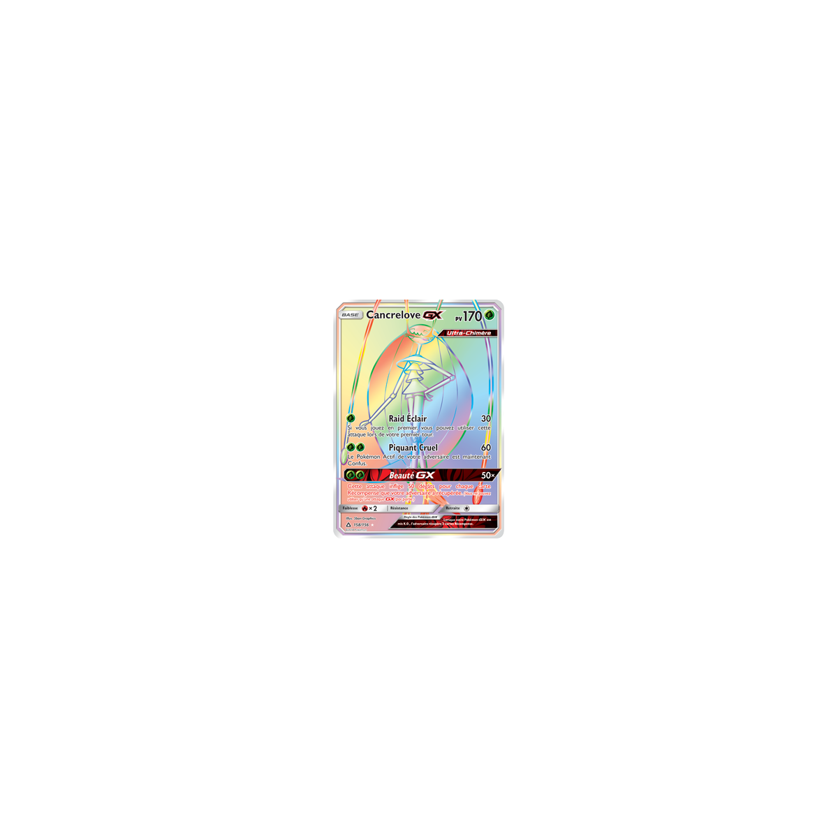 Carte Cancrelove - Arc-en-ciel rare de Pokémon Ultra-Prisme 158/156