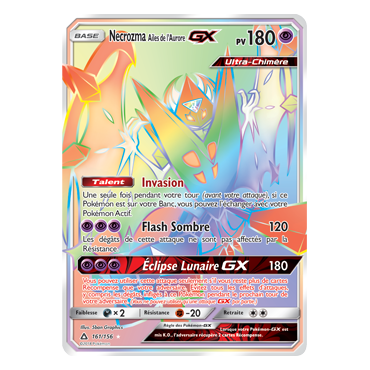 Carte Necrozma Ailes de l'Aurore - Arc-en-ciel rare de Pokémon Ultra-Prisme 161/156