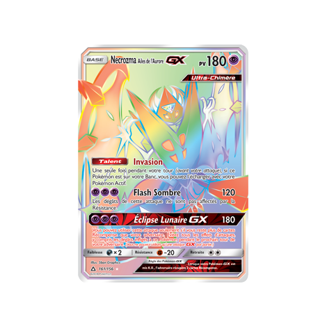 Carte Necrozma Ailes de l'Aurore - Arc-en-ciel rare de Pokémon Ultra-Prisme 161/156