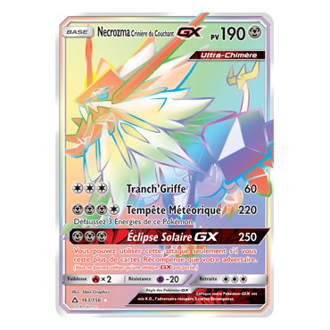 Carte Necrozma Crinière du Couchant - Arc-en-ciel rare de Pokémon Ultra-Prisme 163/156