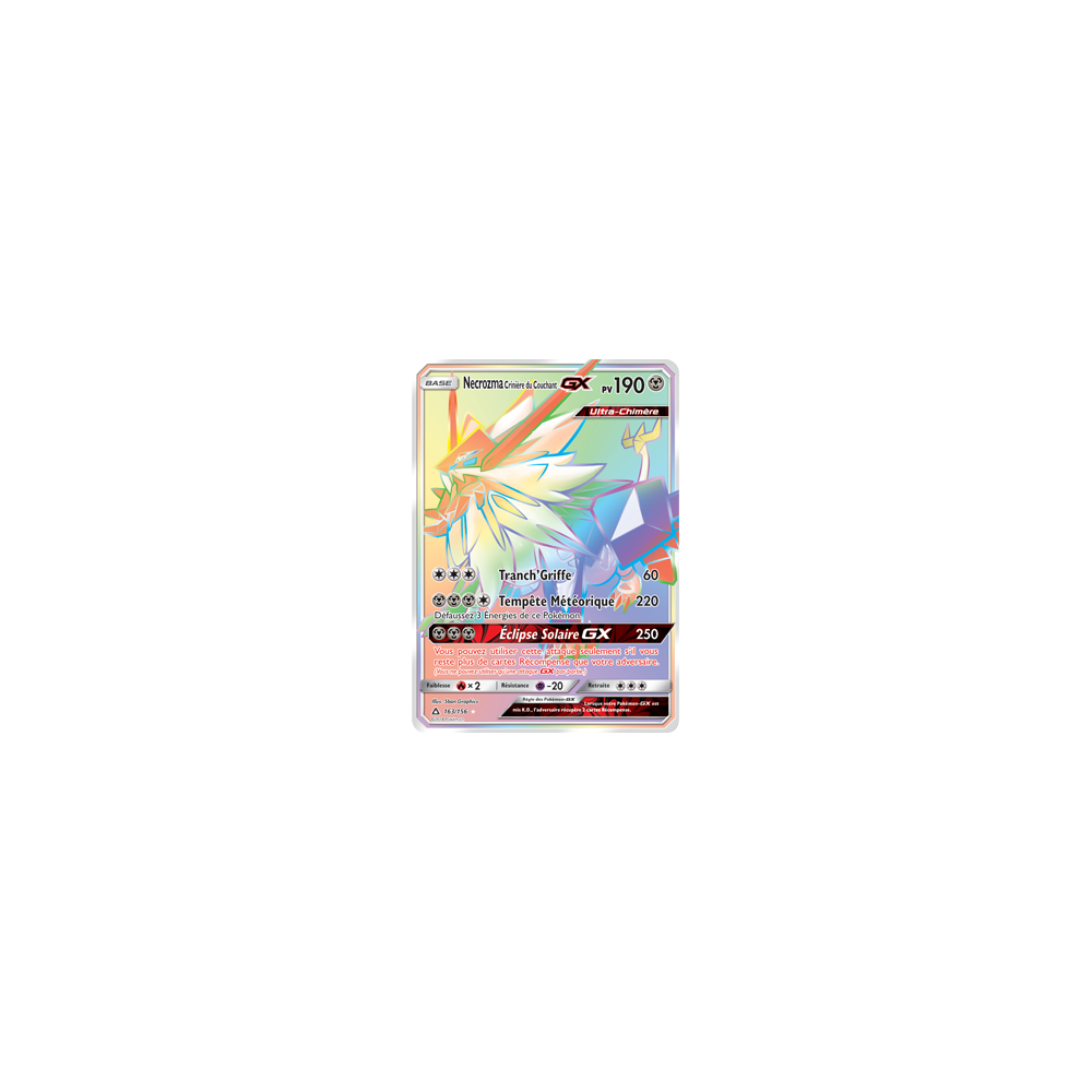 Carte Necrozma Crinière du Couchant - Arc-en-ciel rare de Pokémon Ultra-Prisme 163/156