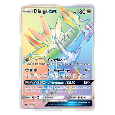 Carte Dialga - Arc-en-ciel rare de Pokémon Ultra-Prisme 164/156