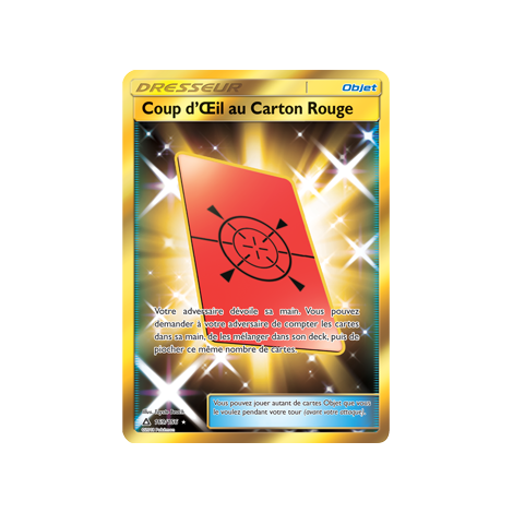 Carte Coup d'Œil au Carton Rouge - Holographique rare de Pokémon Ultra-Prisme 169/156