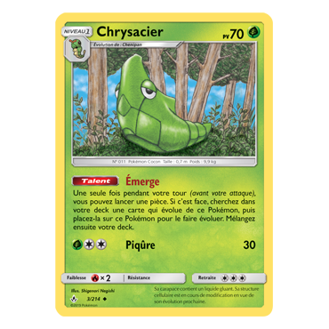 Carte Chrysacier - Peu commune de Pokémon Alliance Infaillible 3/214