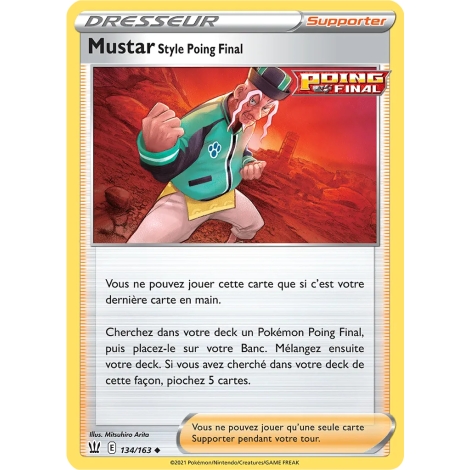 Carte Mustar Style Poing Final - Peu commune (Brillante) de Pokémon Épée et Bouclier Styles de Combat 134/163