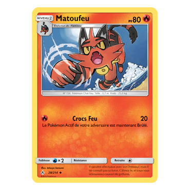 Carte Matoufeu - Peu commune de Pokémon Alliance Infaillible 28/214