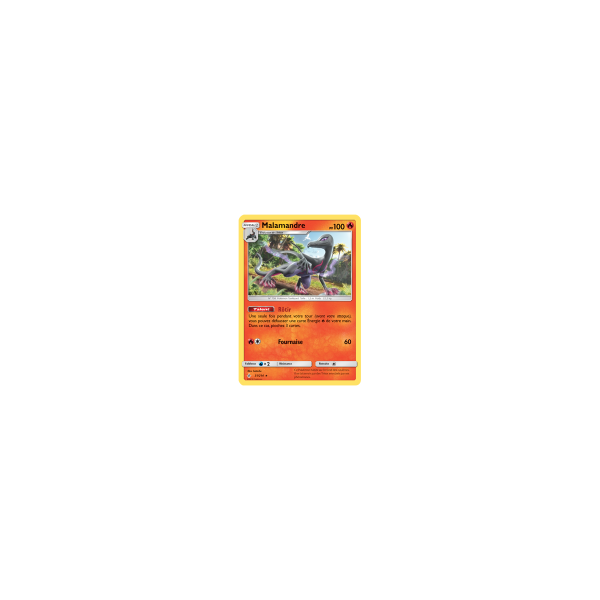 Malamandre 31/214 : Joyau Rare de l'extension Pokémon Alliance Infaillible