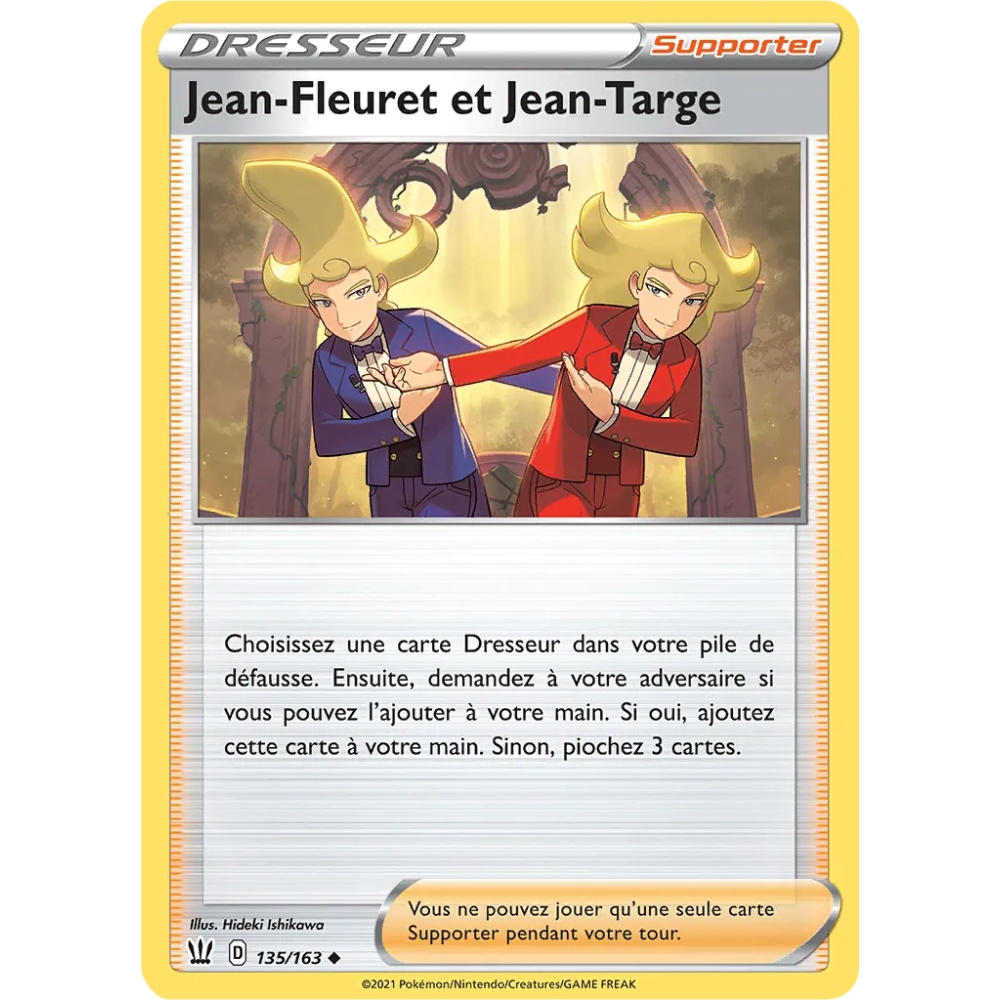 Jean-Fleuret et Jean-Targe 135/163 : Joyau Peu commune (Brillante) de l'extension Pokémon Épée et Bouclier Styles de Combat