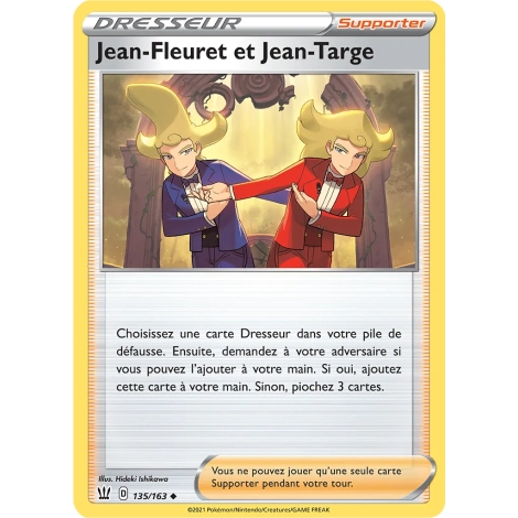 Jean-Fleuret et Jean-Targe 135/163 : Joyau Peu commune (Brillante) de l'extension Pokémon Épée et Bouclier Styles de Combat