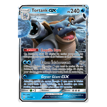 Carte Tortank - Holographique rare GX de Pokémon Alliance Infaillible 35/214