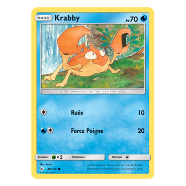 Carte Krabby - Commune de Pokémon Alliance Infaillible 46/214