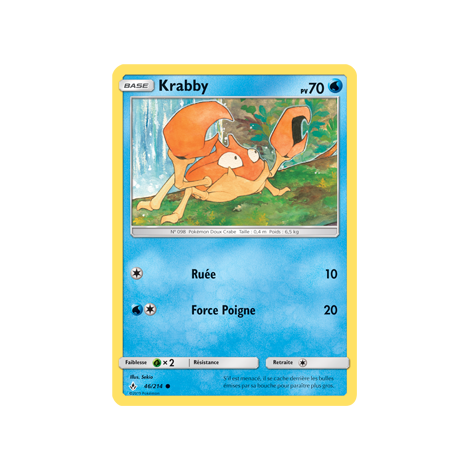 Carte Krabby - Commune de Pokémon Alliance Infaillible 46/214