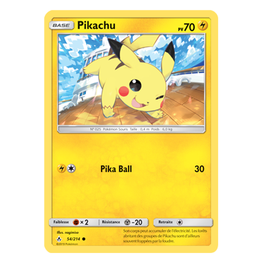 Pikachu 54/214 : Joyau Commune de l'extension Pokémon Alliance Infaillible