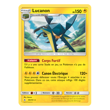Carte Lucanon - Holographique rare de Pokémon Alliance Infaillible 59/214