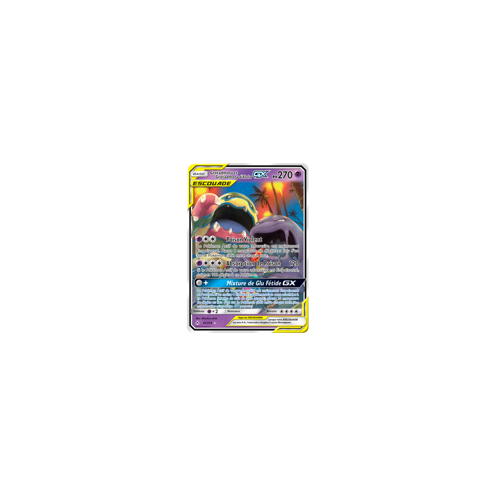 Grotadmorv et Grotadmorv d'Alola 61/214 : Joyau Holographique rare GX de l'extension Pokémon Alliance Infaillible